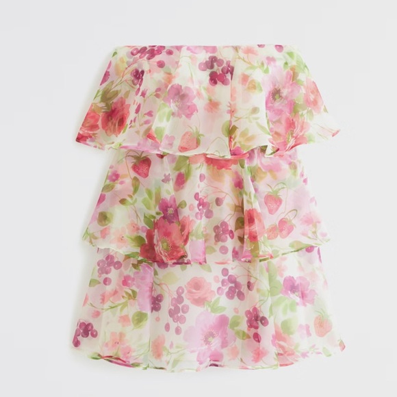 Abercrombie & Fitch Dresses & Skirts - 🍃🍓Organza Tiered Strapless Mini Dress Abercrombie & Fitch